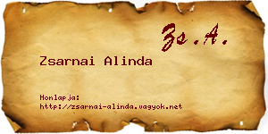 Zsarnai Alinda névjegykártya